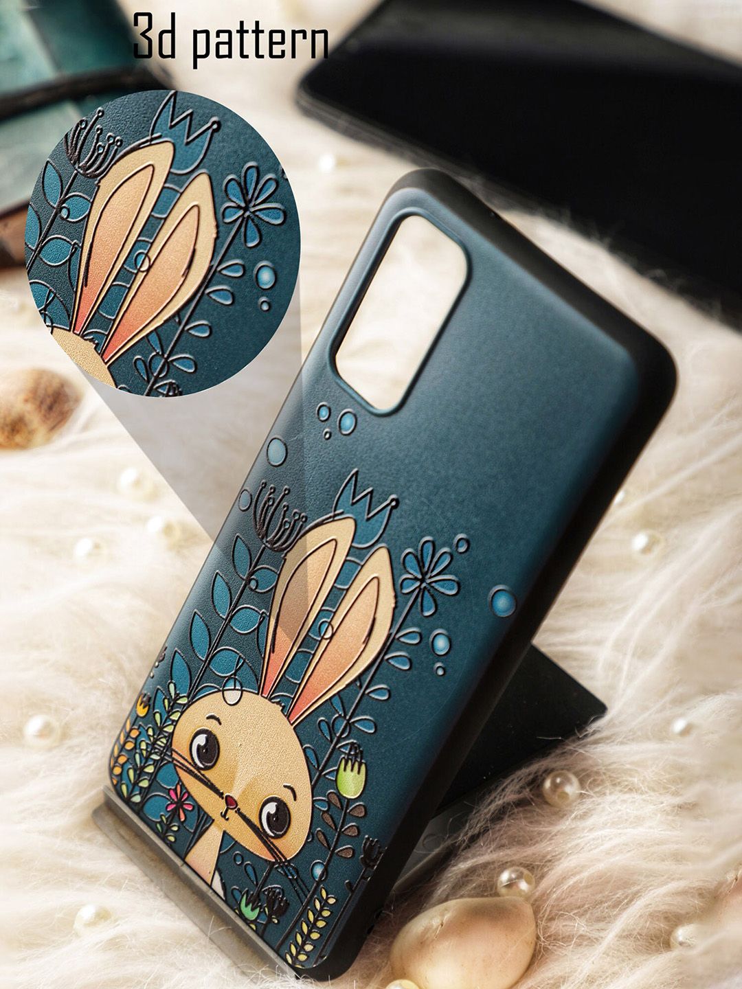 DOOBNOOB Teal Bunny Rabbit Printed Samsung Galaxy S20 Back Case Price in India