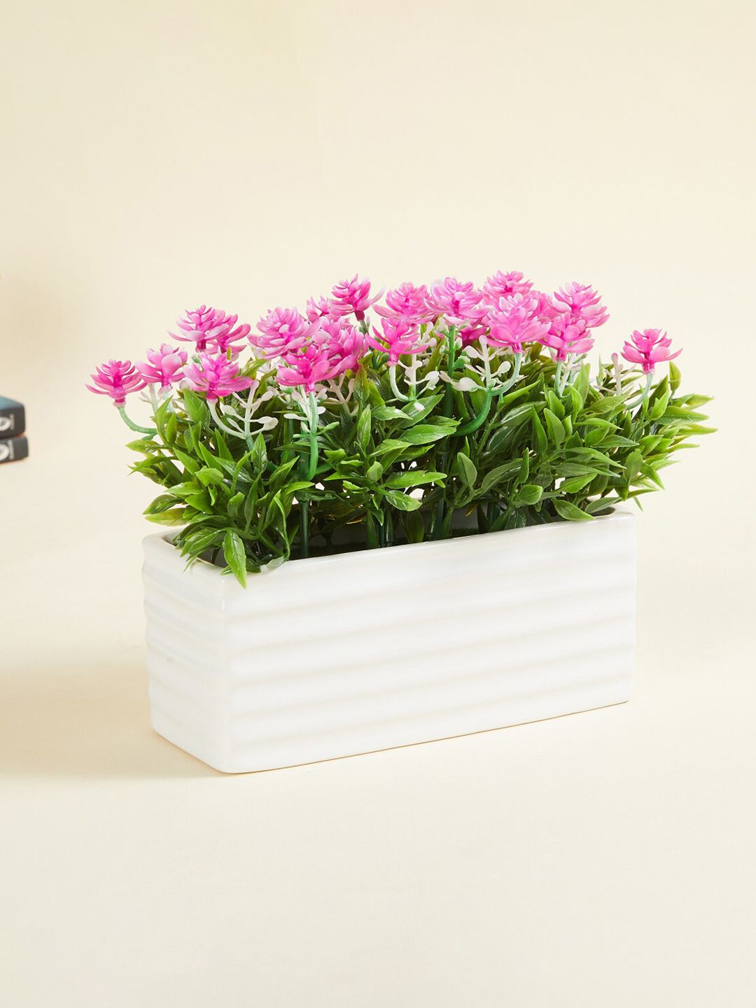 Home Centre Pink Fiesta Flurry Artificial Potted Flowers With Planter Price in India