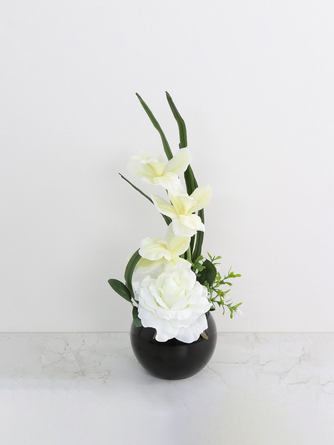 Home Centre White Orchid Artificial Flower In Pot Price in India