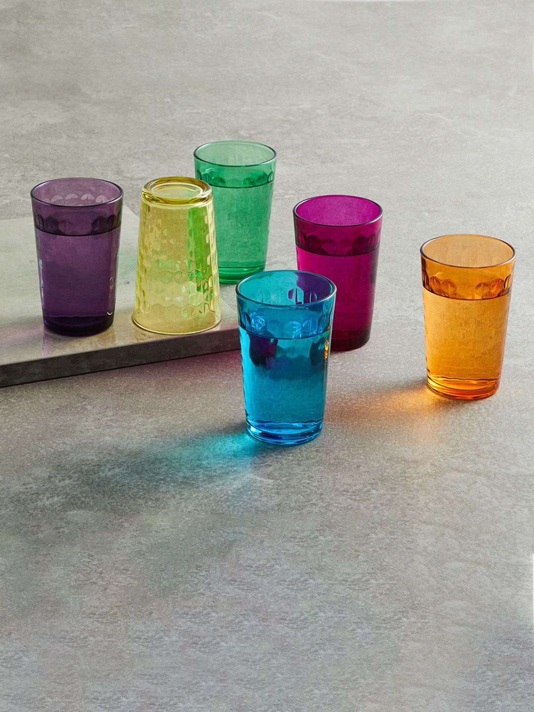 Home Centre Set Of 6 Textured Juice Glass 207ml Price in India