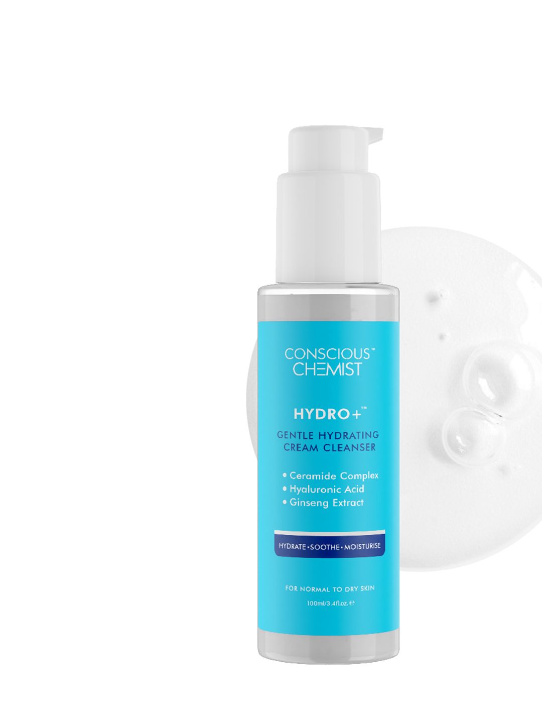 Conscious Chemist Hyaluronic Acid Hydrating Face Wash For Dry Skin with Ceramides - 100ml