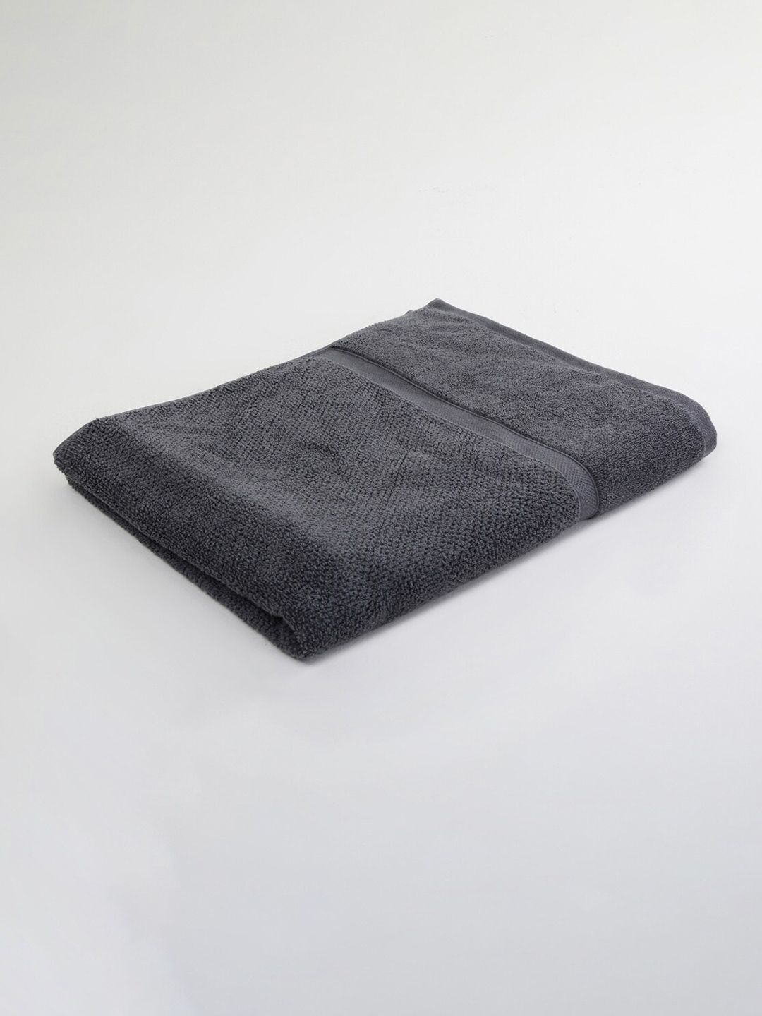 Home Centre Grey Solid 550 GSM Cotton Bath Towel Price in India
