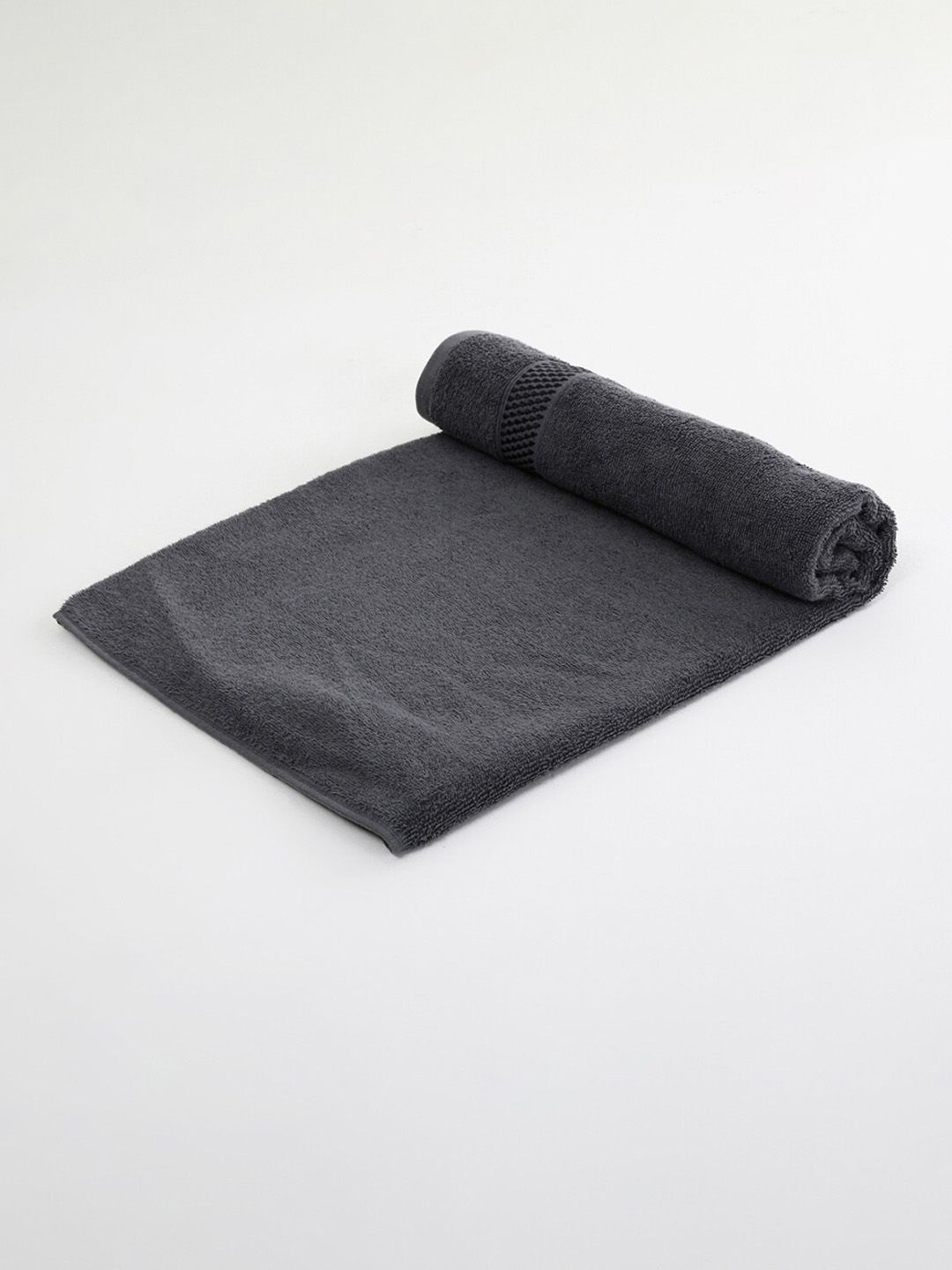 Home Centre Grey Solid 450 GSM Cotton Bath Towel Price in India