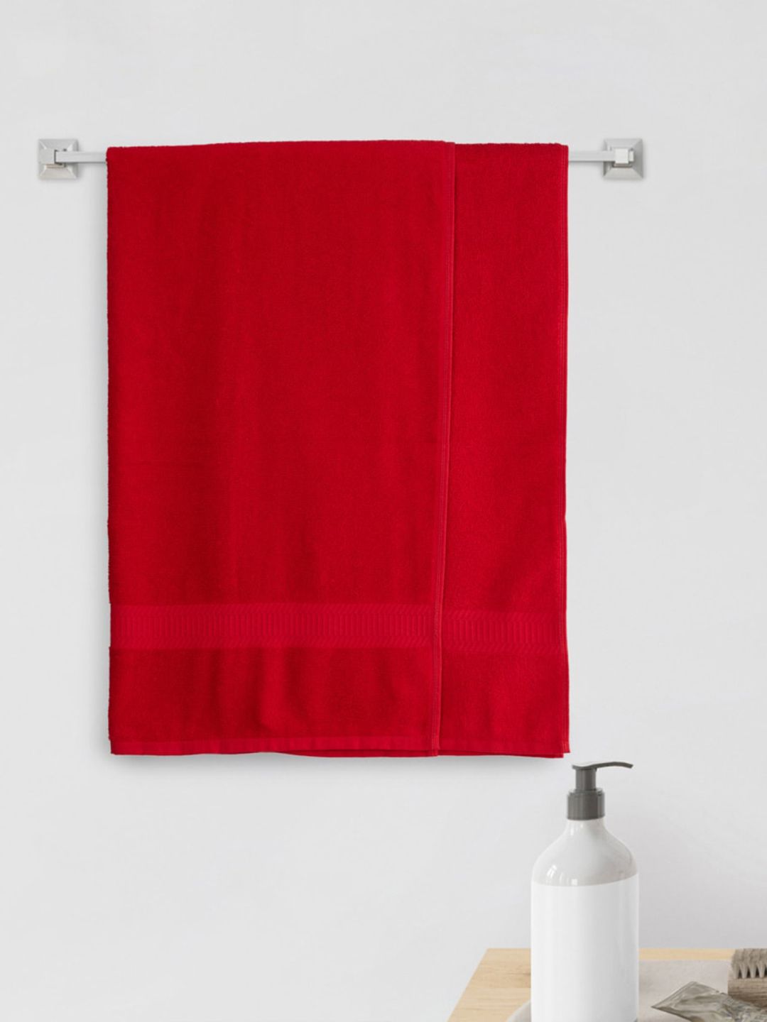 Home Centre Unisex Red 380 GSM Cotton Bath Towels Price in India