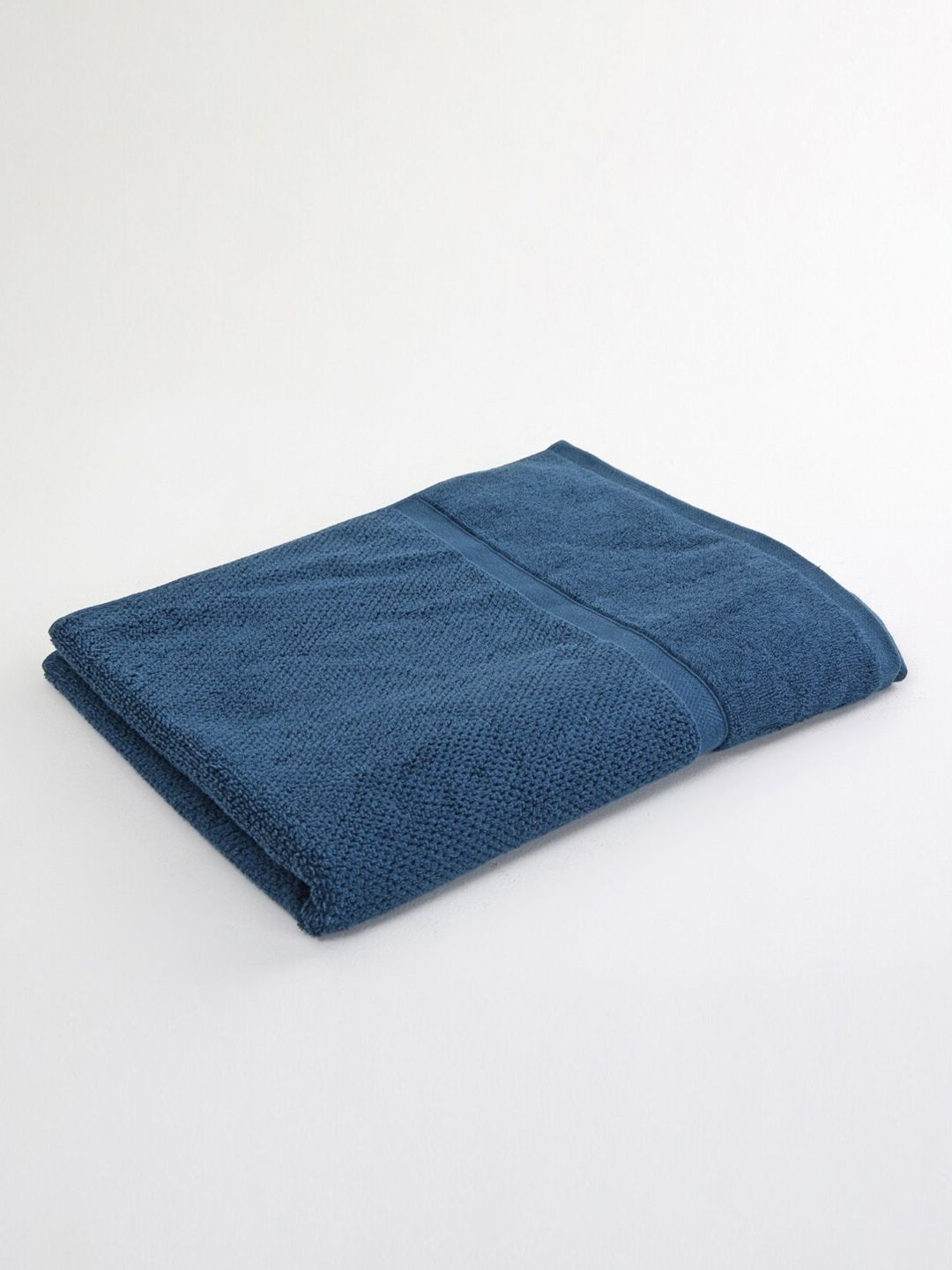 Home Centre Blue Solid 550 GSM Cotton Bath Towel Price in India