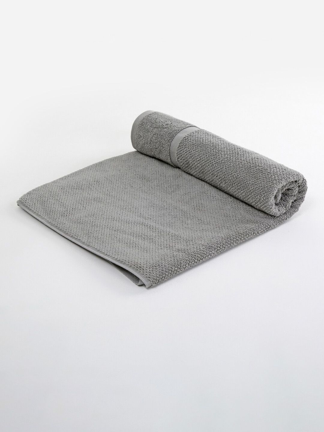 Home Centre Grey Solid 380 GSM Cotton Bath Towel Price in India