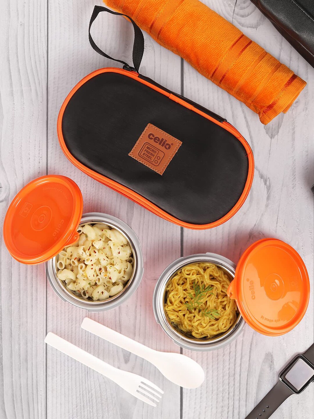 Cello Orange Stainless-Steel Lunch Box Price in India
