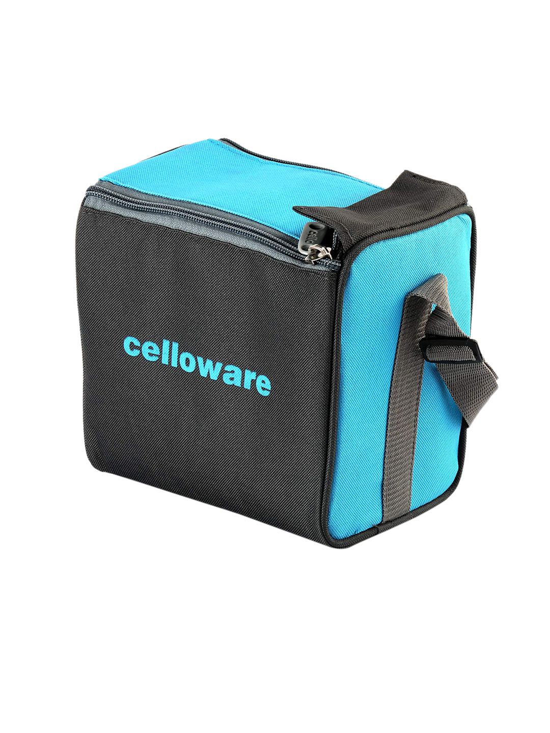 Cello Silver-Toned & Blue Solid Stainless Steel Lunch Box Price in India