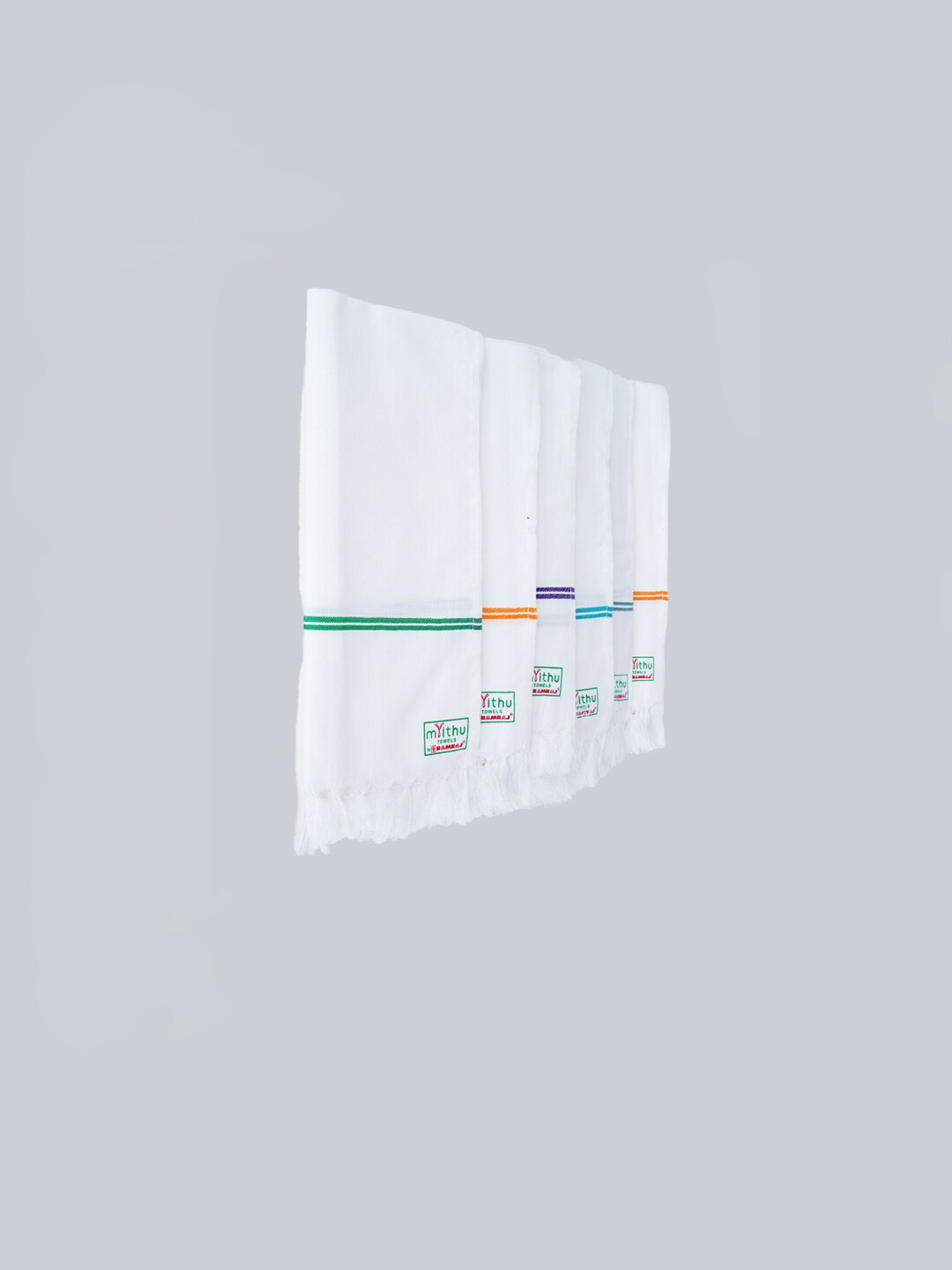 Ramraj Set Of 6 White Solid 110 GSM 100% Cotton Bath Towels Price in India