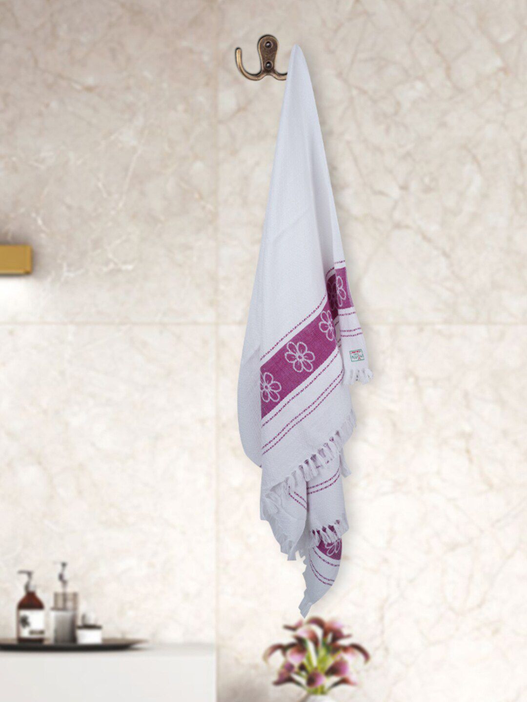 Ramraj White Set of 4 Pure Cotton Bath Towel Price in India