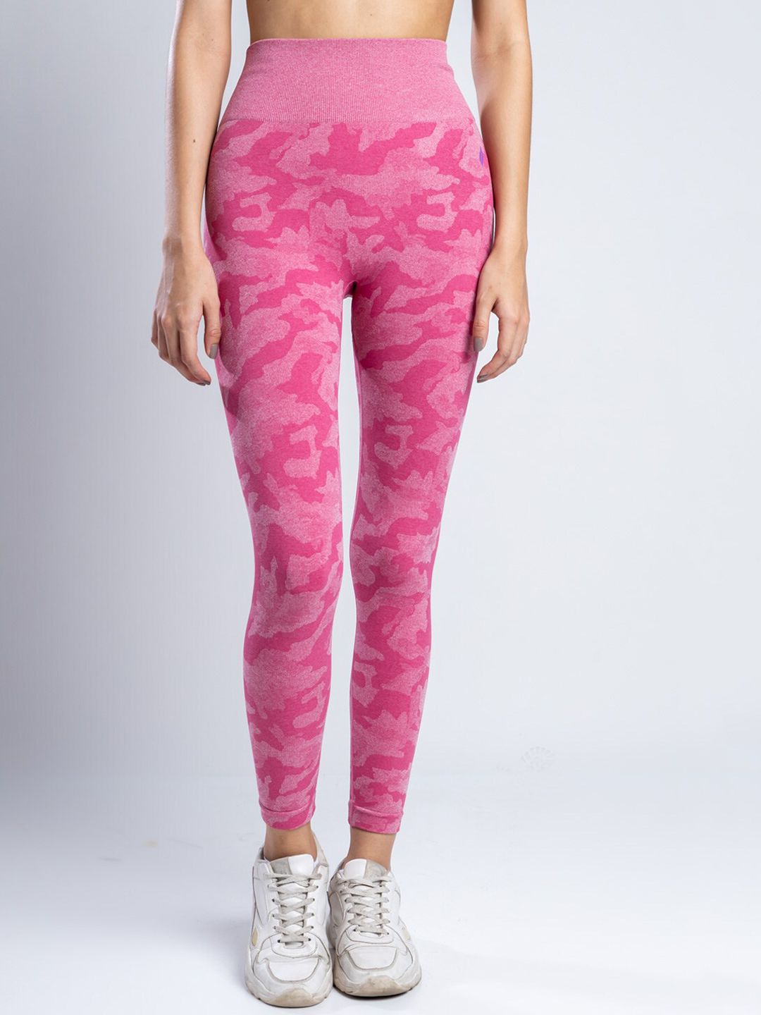 SKNZ Women Pink Printed Antimicrobial Tights Price in India