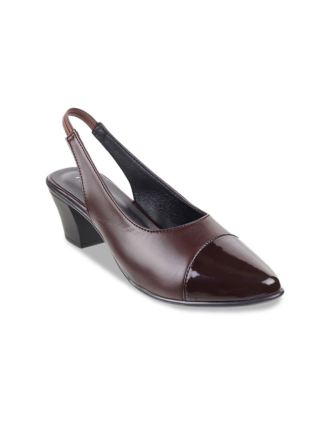 Metro Women Brown Block Mules