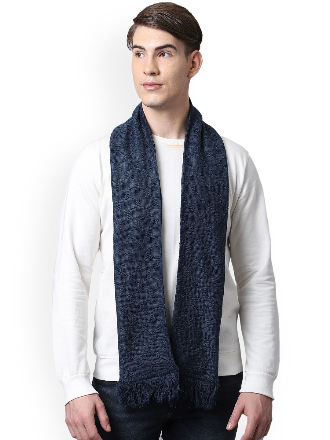 ELLIS Men Blue Solid Muffler