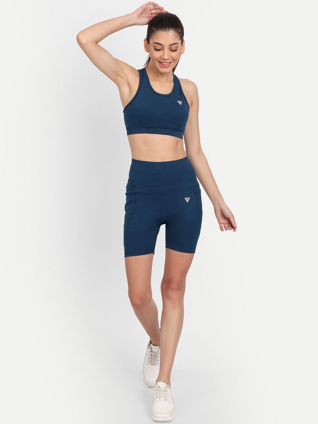 deb Woman Blue Removable Pads High Support Sports Bra Price in India