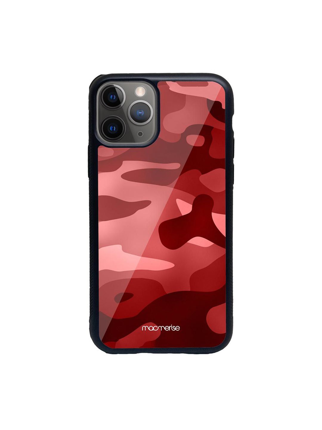 macmerise Red Printed Camo Indian Red Glass iPhone 11 Pro Back Case Price in India