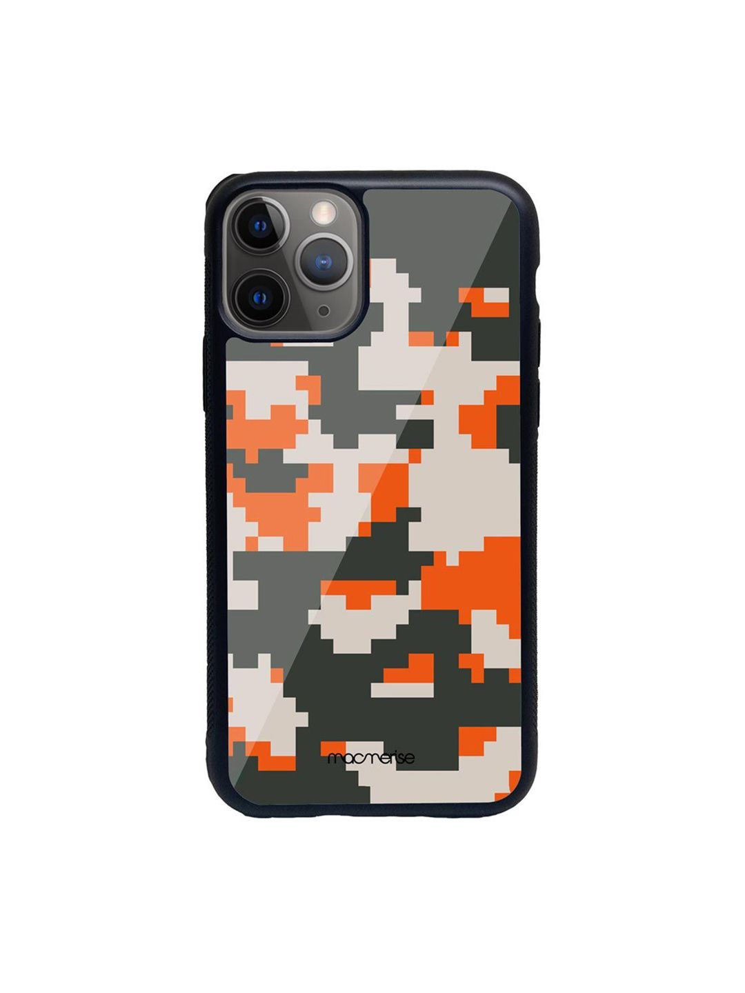 macmerise Black Camo Pixel Flame Printed iPhone 11 Pro Back Cover Price in India