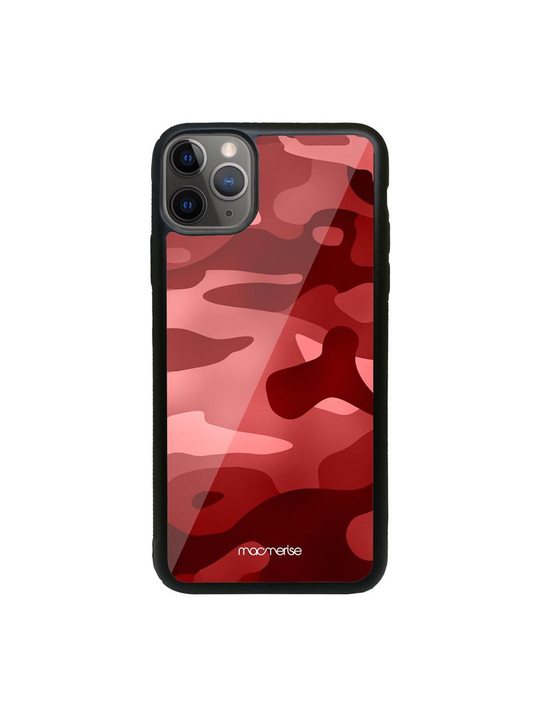 macmerise Red Printed Camo Indian iPhone 11 Pro Max Glass Phone Back Case Price in India