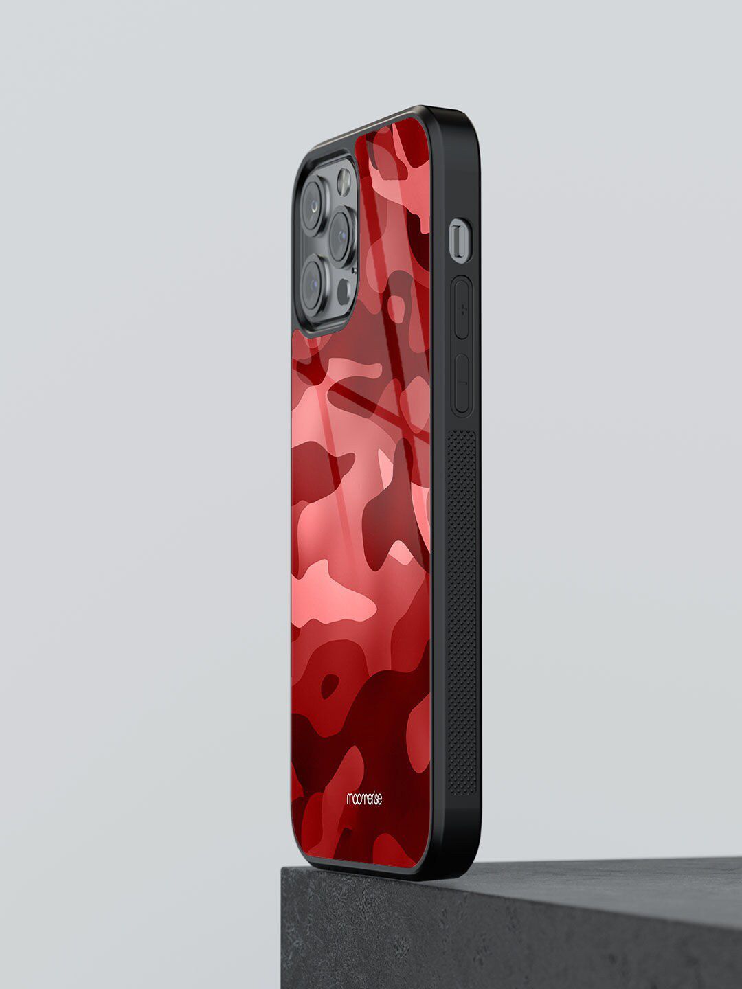 Macmerise Red Printed iPhone 12 Pro Max Glass Phone Case Price in India