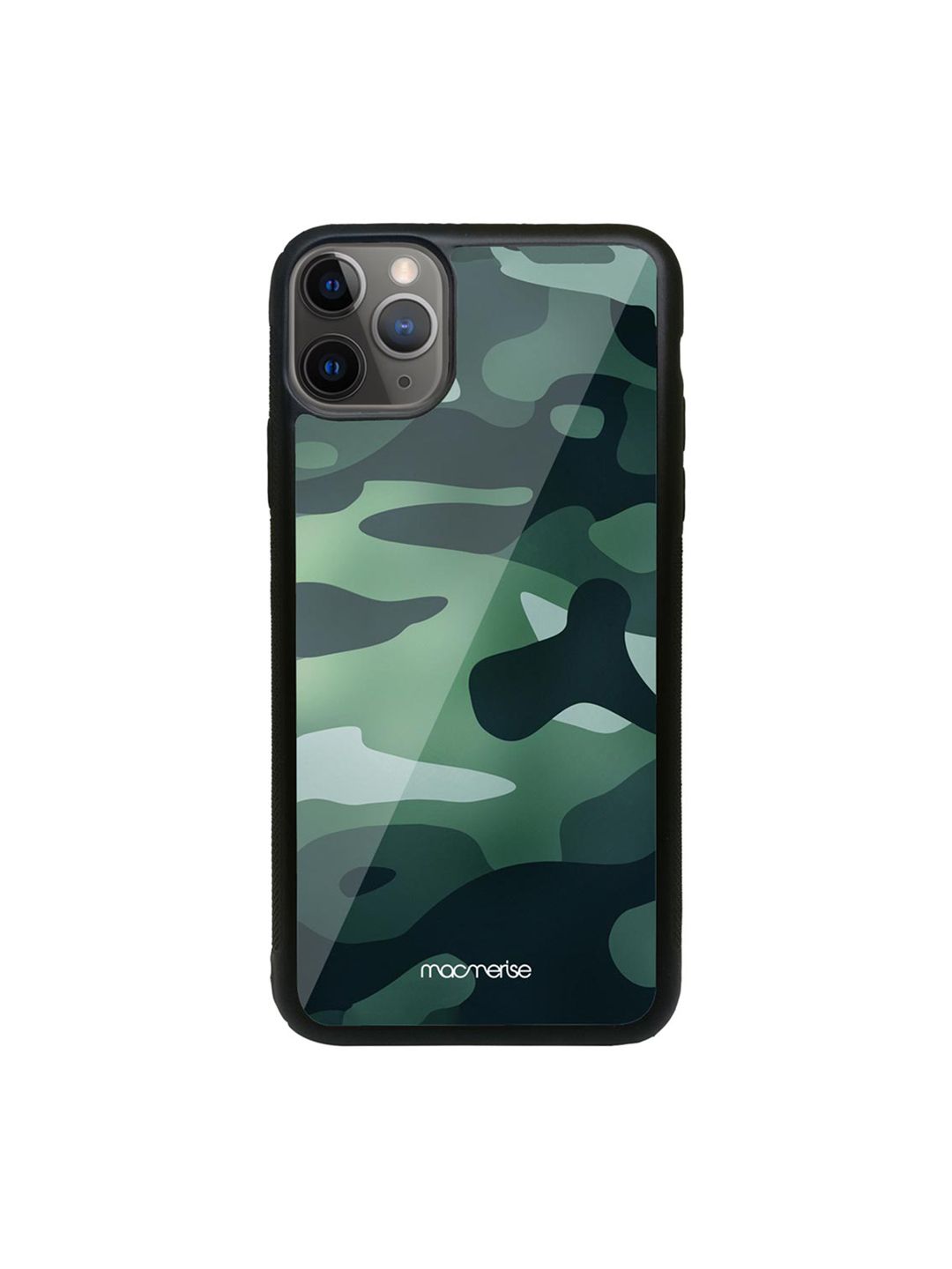 Macmerise Green Printed Camo Viridian Green Glass iPhone 11 Pro Max Back Case Price in India