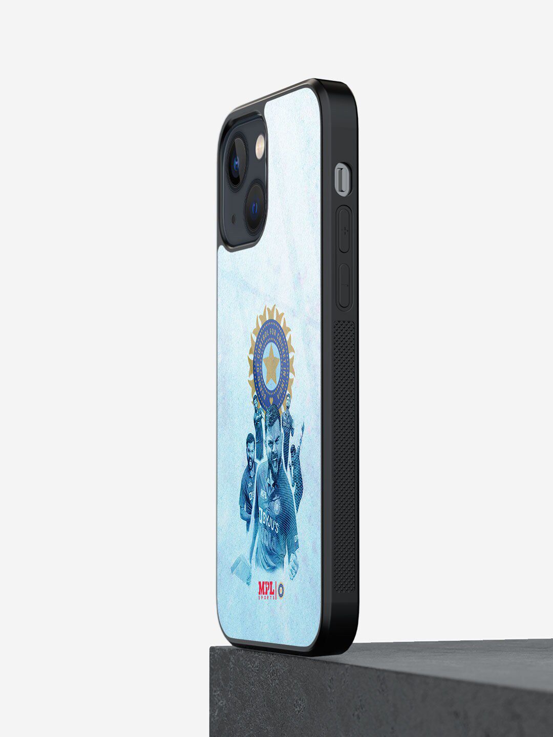 Macmerise Blue Printed Virat And The Gang iPhone 13 Mini Glass Phone Back Case Price in India