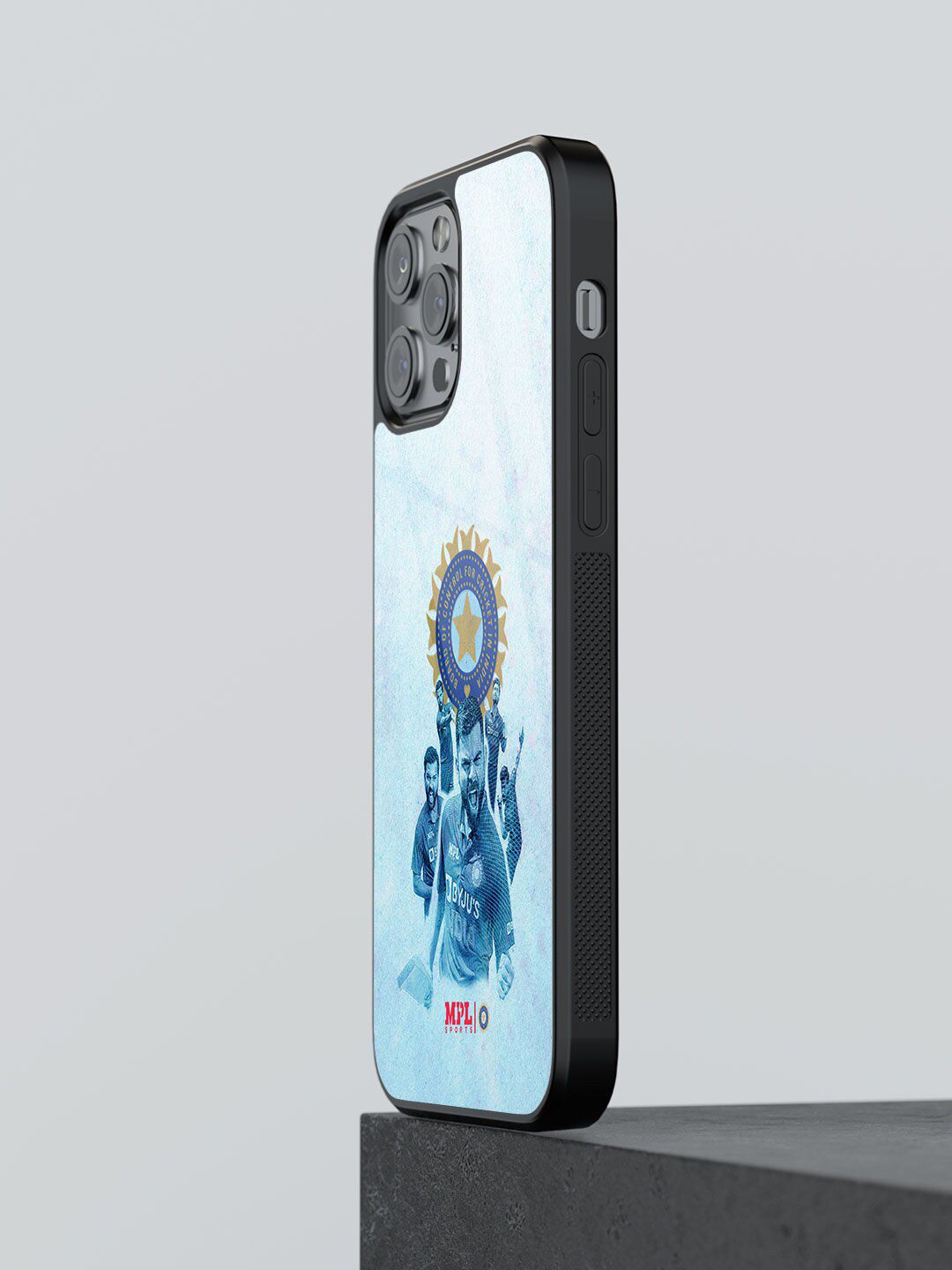 Macmerise Blue Printed Virat And The Gang iPhone 12 Pro Glass Phone Back Case Price in India
