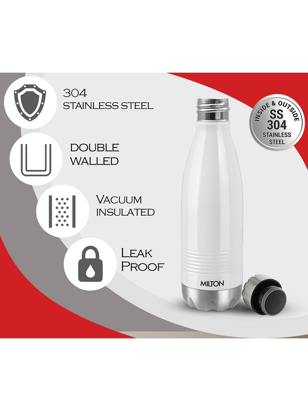 LHD HOME Fiaschetta da uomo, 350 ml, in acciaio inox 304
