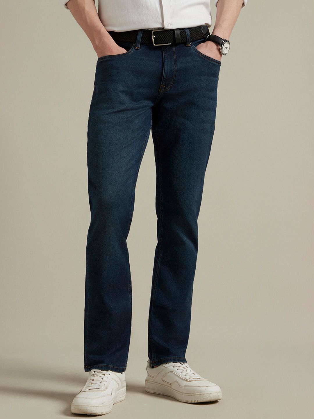 Louis Philippe Jeans Men Slim Fit Light Fade Stretchable Jeans