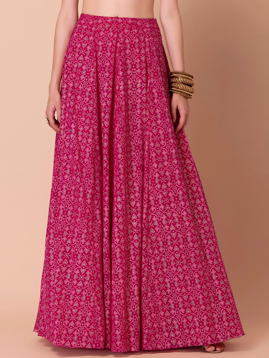 INDYA X Ridhi Mehra Women Pink Printed Maxi Skirts Price in India