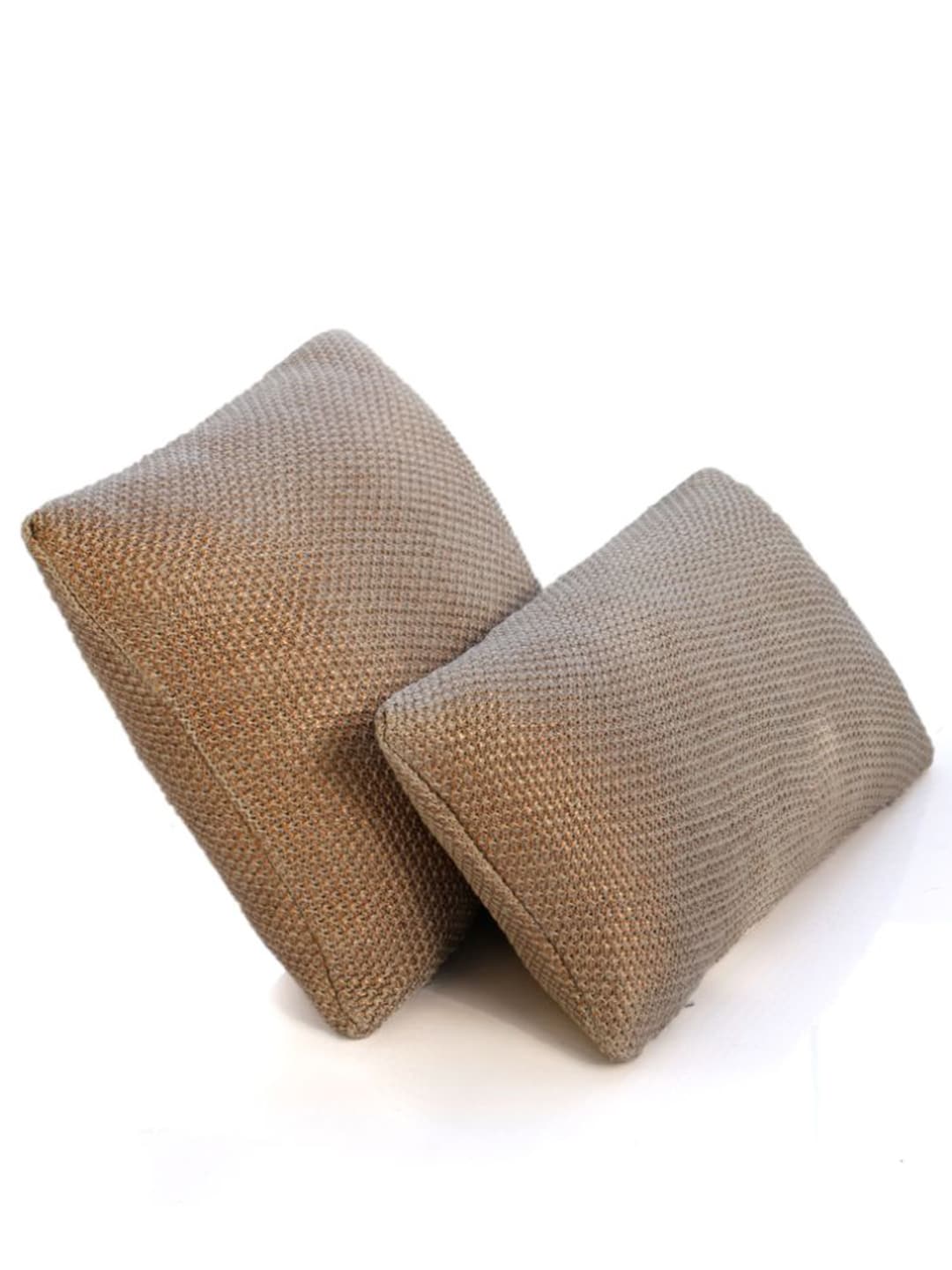 Pluchi Copper-Toned Self Design Square Pure Cotton Knitted Cushion Cover Price in India