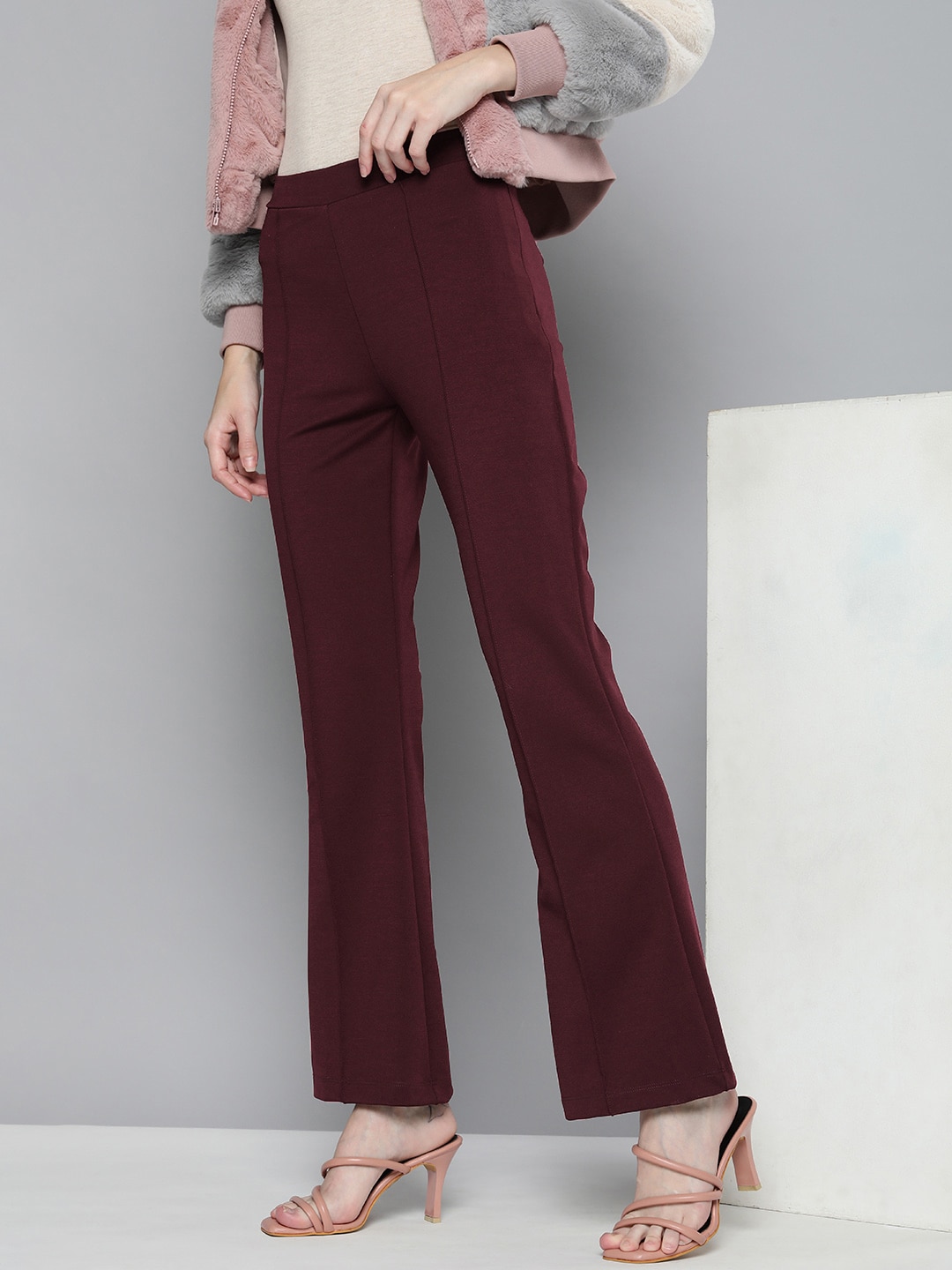 HERE&NOW Women Bootcut Trousers Price in India
