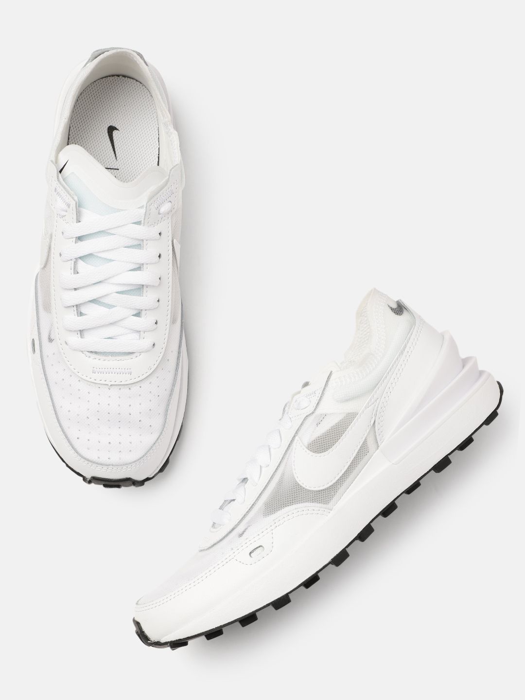 Nike Women White Solid Leather Sneakers Price in India
