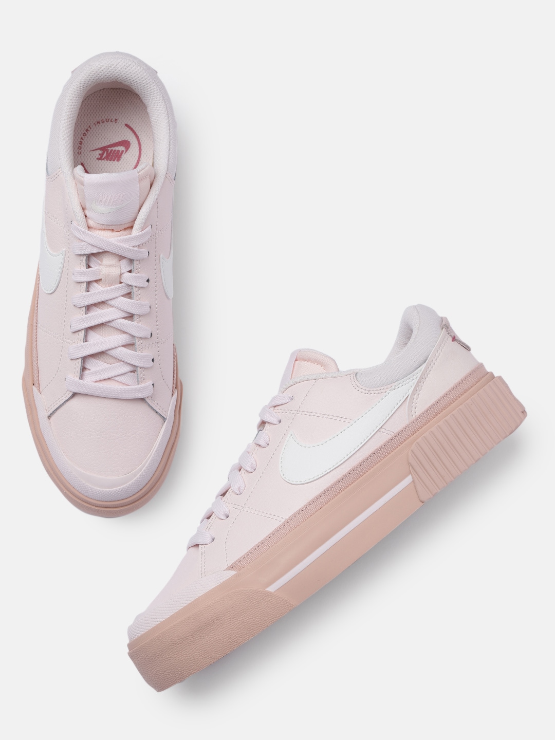Nike Women Pink COURT LEGACY LIFT Leather Sneakers Price in India
