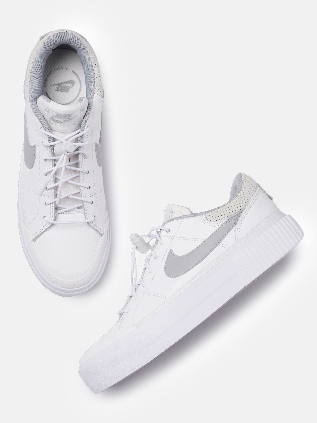 Nike Women White Leather COURT LEGACY LIFT Sneakers Price in India