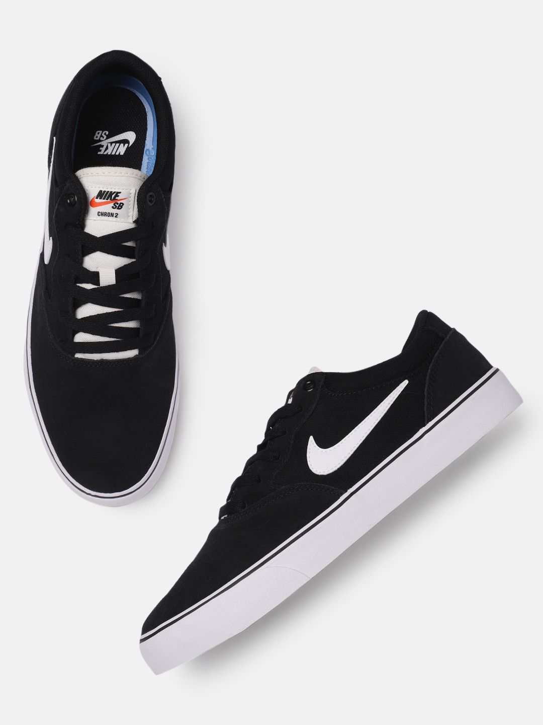 Nike Unisex Black SB CHRON 2 Suede Skateboarding Shoes Price in India