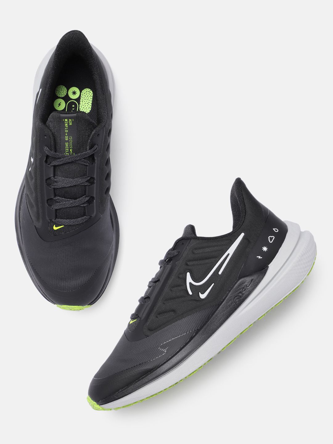 Nike Women Black AIR WINFLO 9 SHIELD Running Shoes Price in India