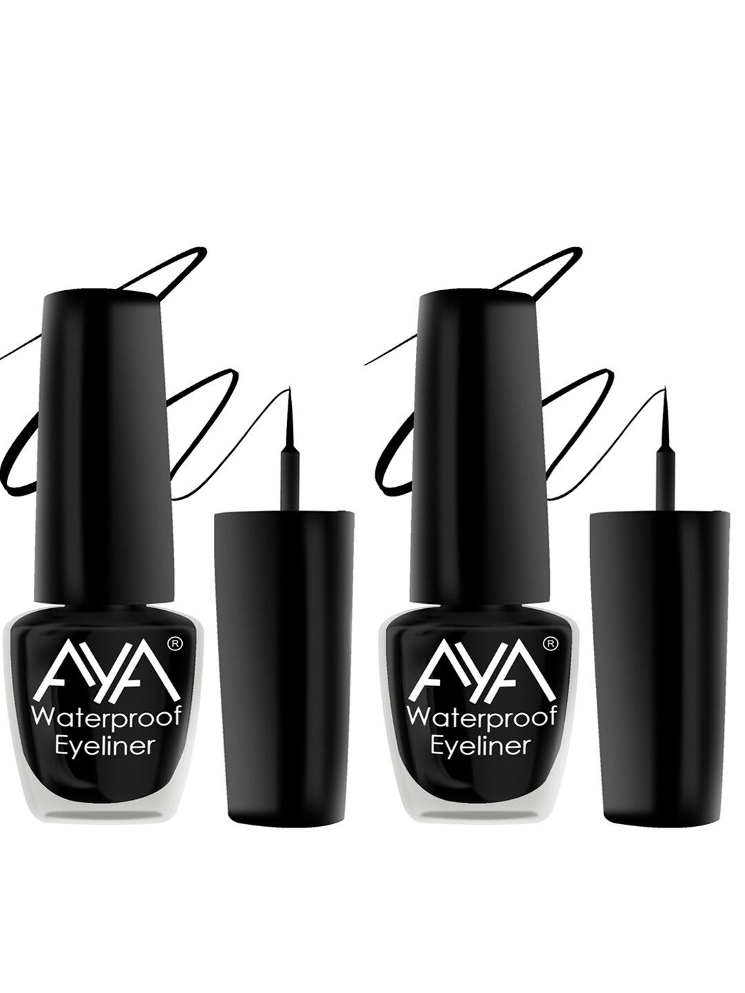 AYA Set Of 2 Long Lasting 24 Hrs & Waterproof Liquid Eyeliner 5ml Each - Black