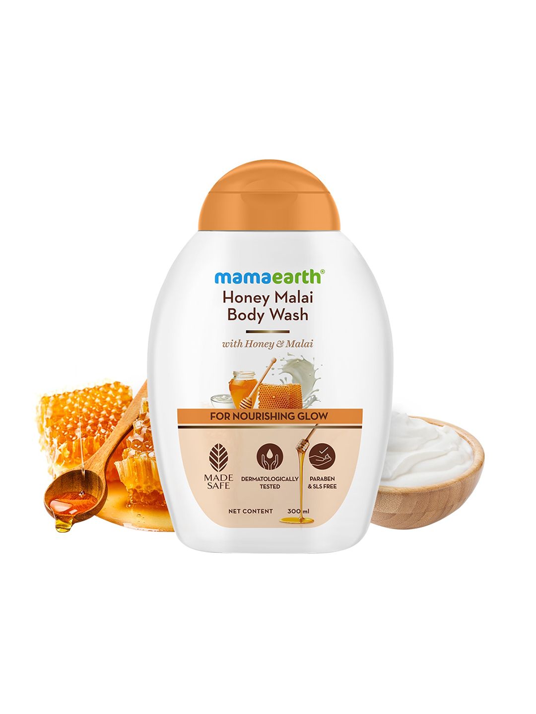 Mamaearth Honey Malai Body Wash for Nourishing Glow - 300 ml