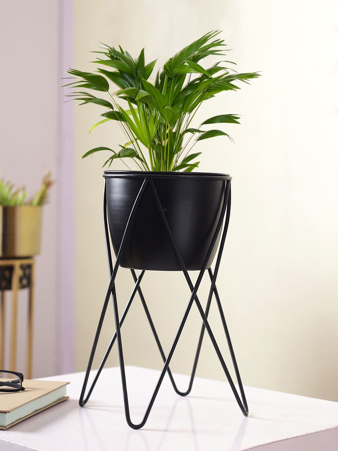 Aapno Rajasthan Solid Metal Planter With Stand Price in India