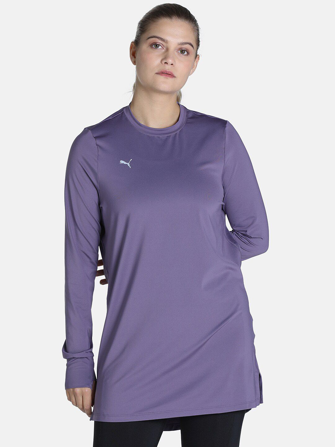 Puma Women Purple Modest Activewear Long Sleeve Training T-Shirt Price in India