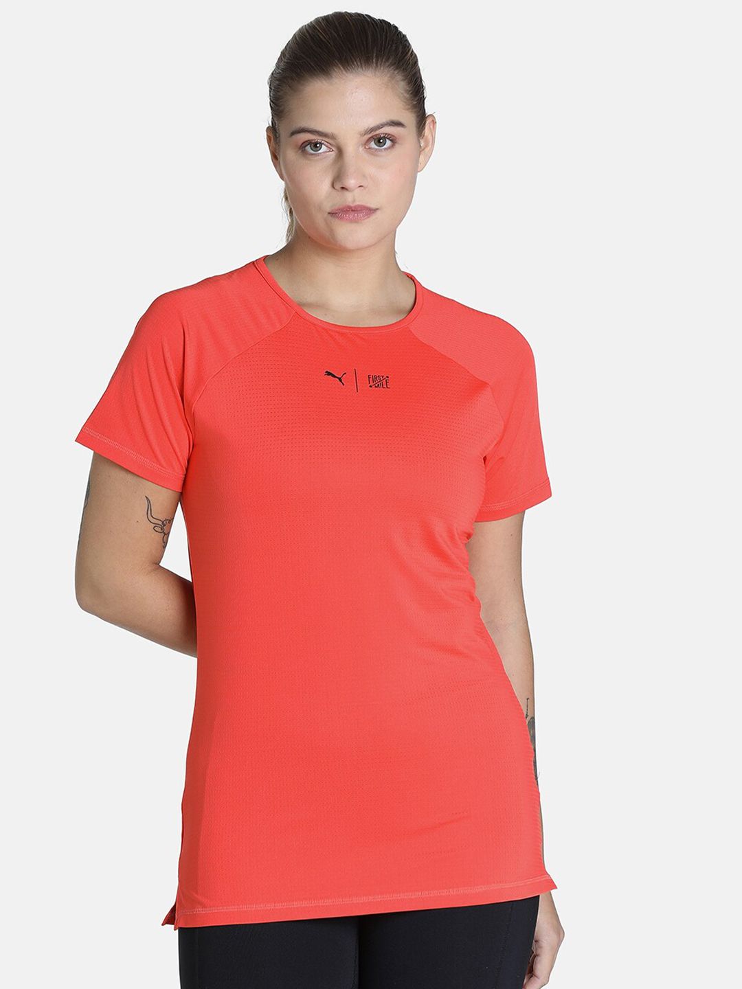 Puma Women Coral PUMA x FIRST MILE Running T-Shirt Price in India