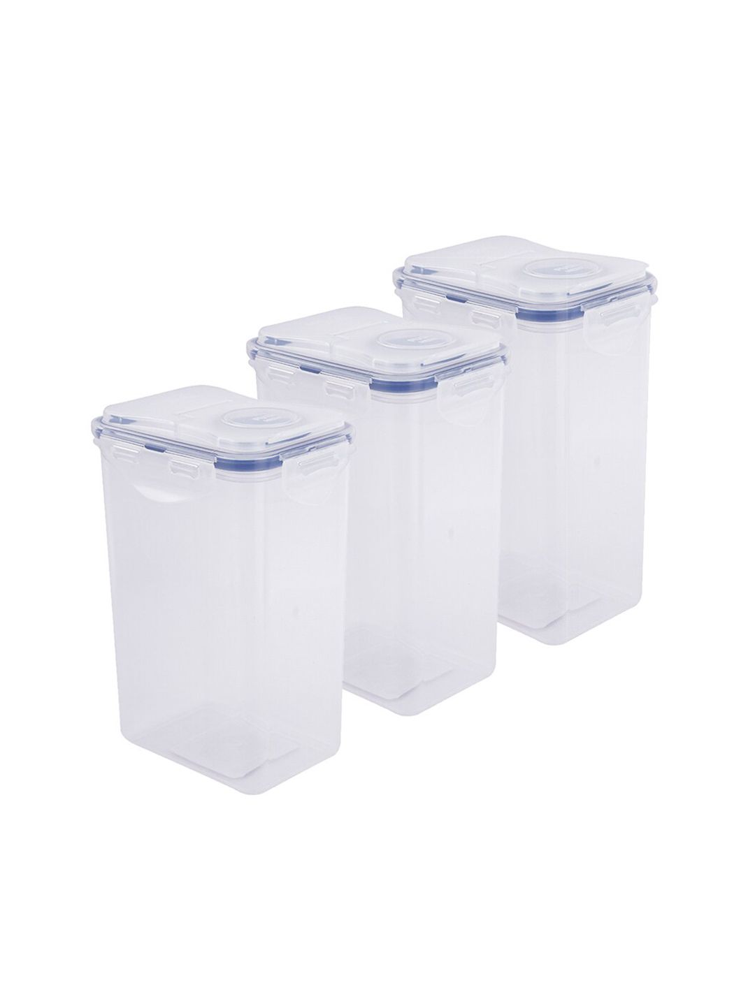 Lock & Lock Set of 3 Transparent Solid Plastic Kitchen Storage Containers Price in India