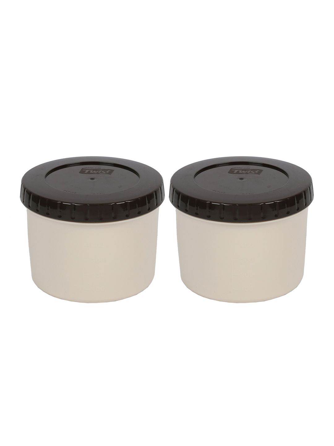 Lock & Lock Set of 2 Brown & White Solid Food Storage Container Price in India