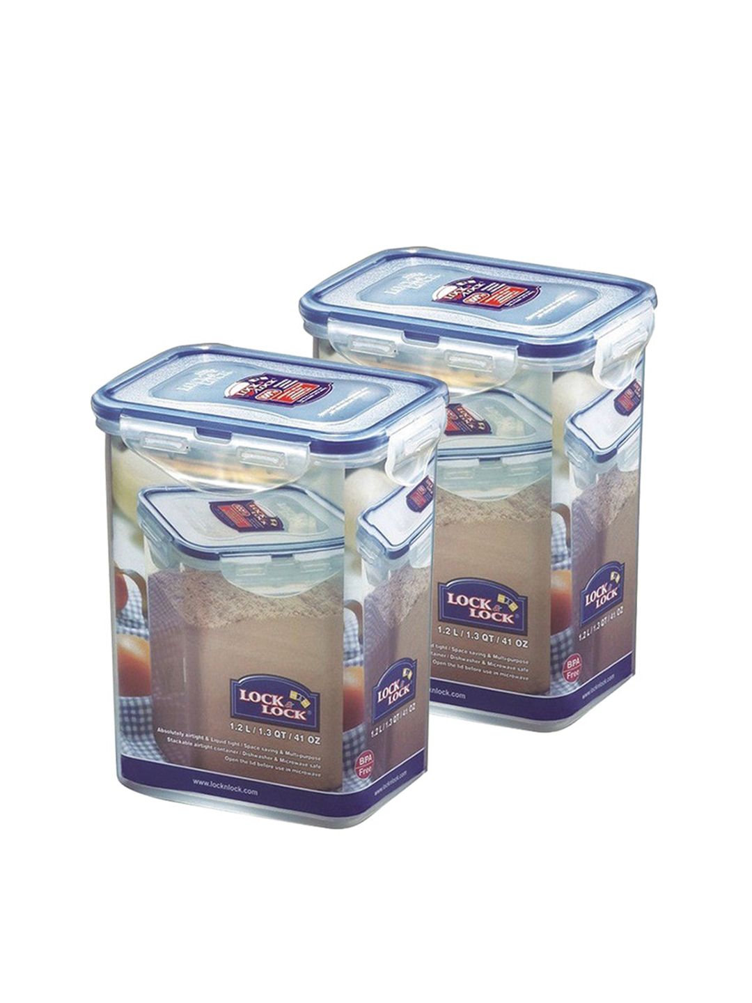 Lock & Lock Set of 2 Transparent Food Containers With Leak Proof Locking Lids Price in India