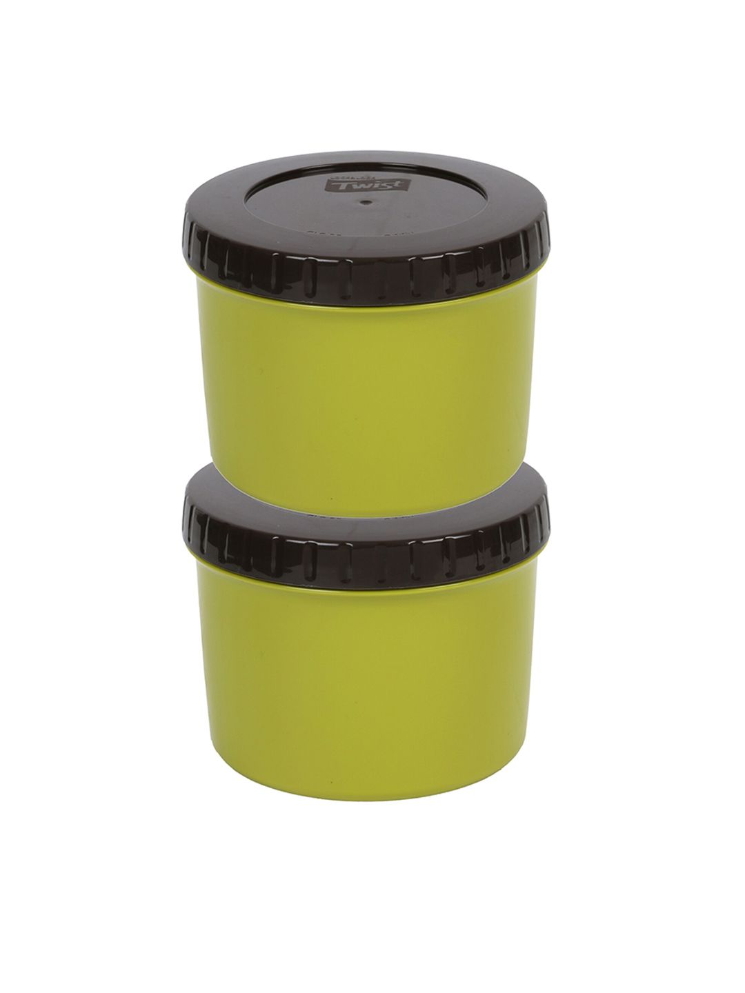 Lock & Lock Set of 2 Green Solid Twist Round Plastic Food Storage Container Price in India