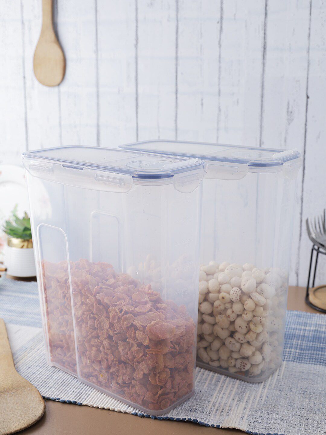 Lock & Lock Set of 2 Transparent Solid Plastic Kitchen Storage Containers Price in India