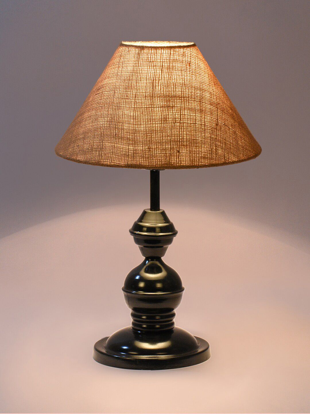 foziq Black & Beige Solid Frustum-Shaped Table Lamp Price in India