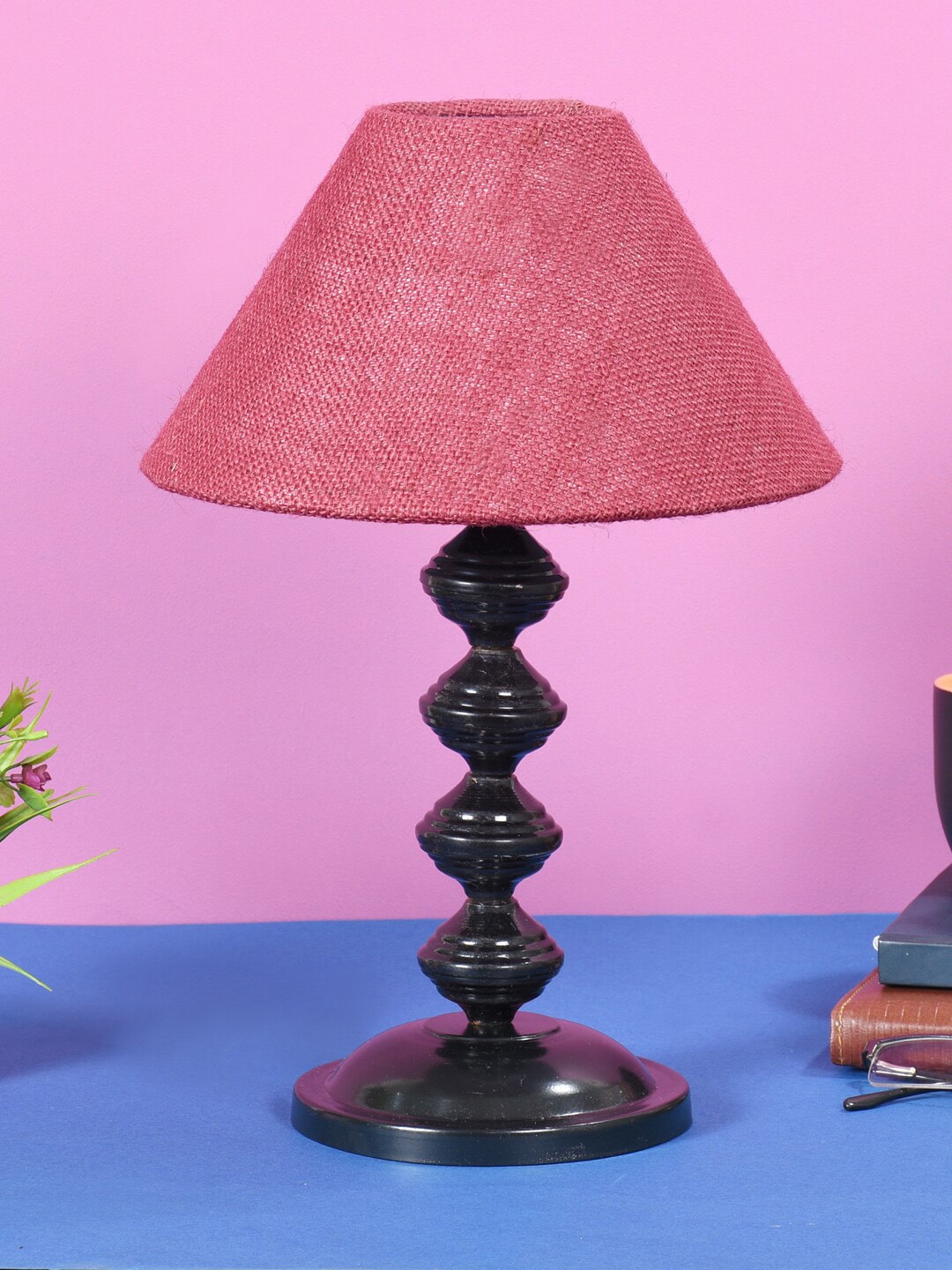 foziq Black Solid Bell Shape Table Lamps Price in India