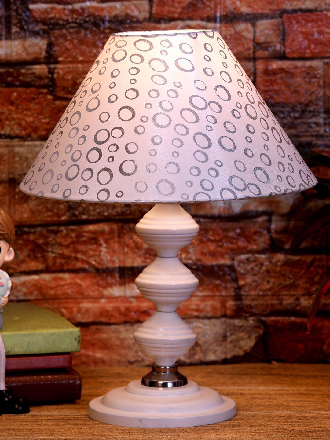 foziq White Printed Table Lamps Price in India