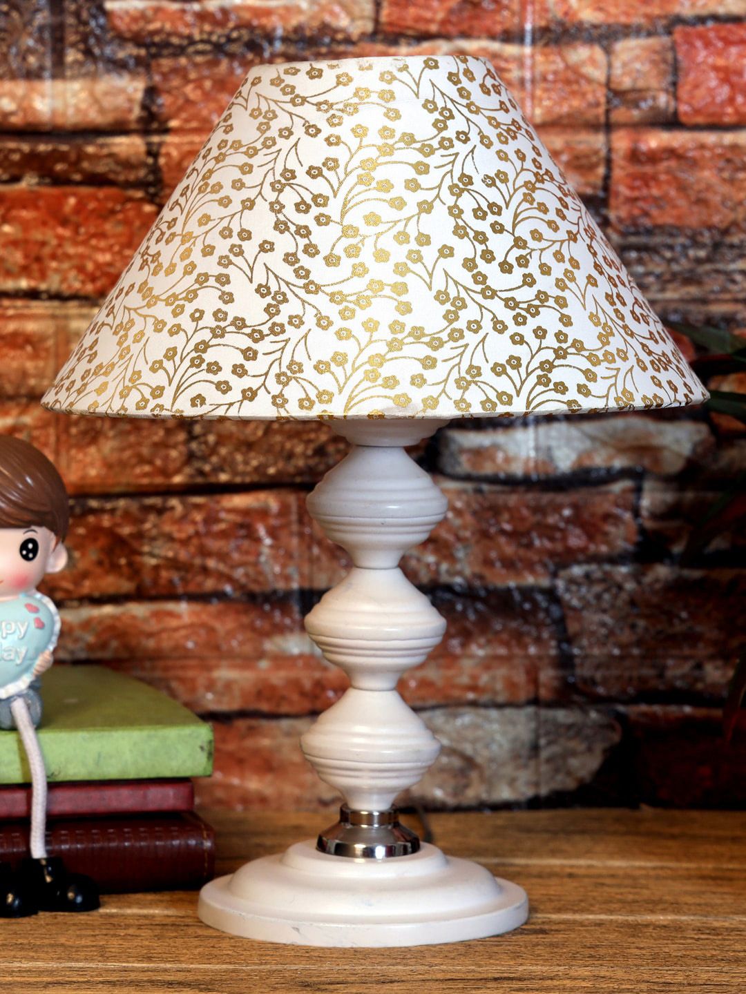 foziq White Printed Table Lamps Price in India