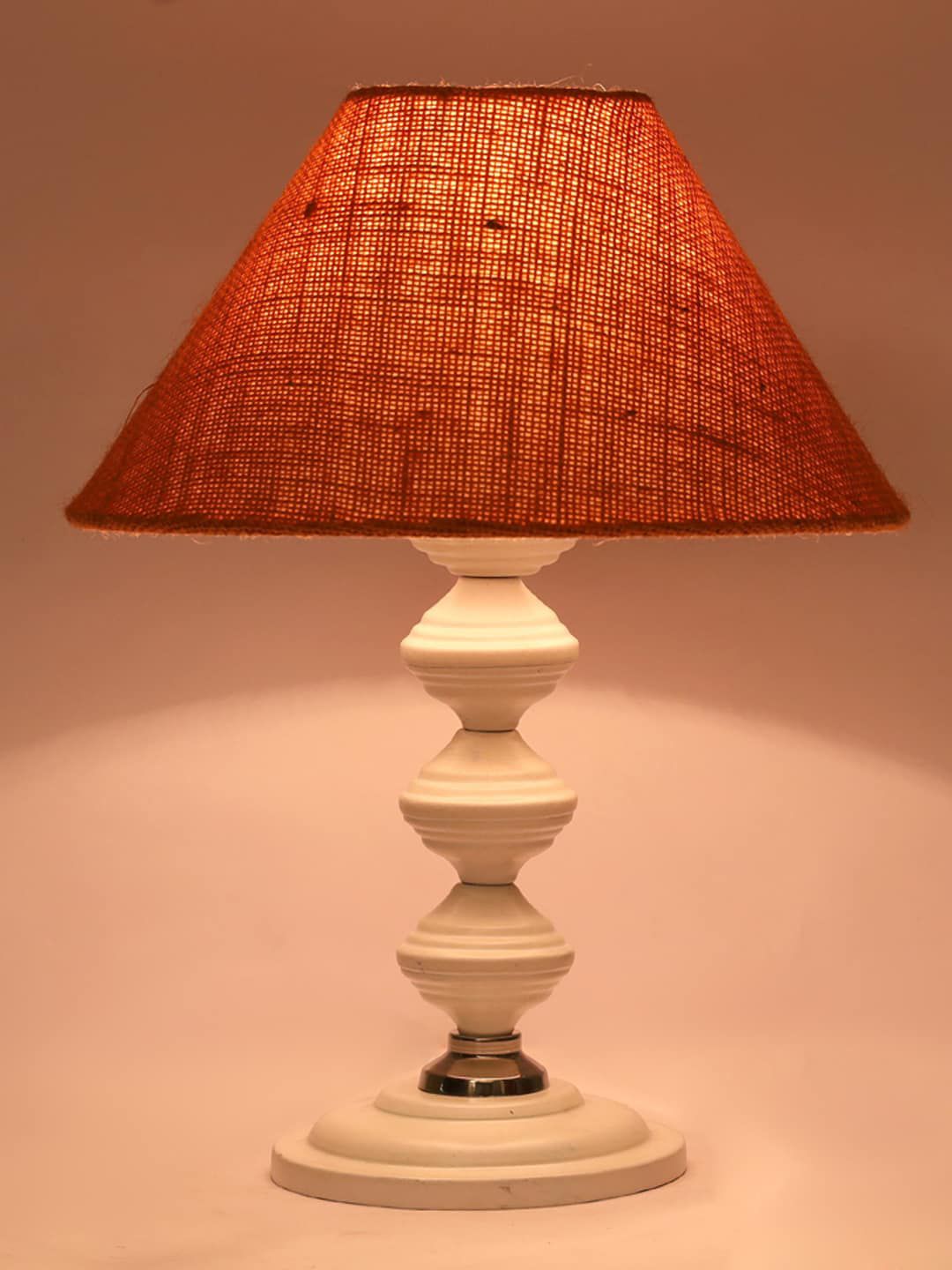 foziq Brown Textured Table Lamp Price in India